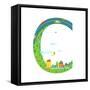 Letter C of the Latin Alphabet Funny Cartoon ABC for Children. for Children Boys and Girls with Cit-Popmarleo-Framed Stretched Canvas