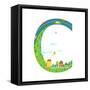 Letter C of the Latin Alphabet Funny Cartoon ABC for Children. for Children Boys and Girls with Cit-Popmarleo-Framed Stretched Canvas