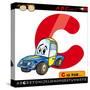 Letter C With Car Cartoon Illustration-Igor Zakowski-Stretched Canvas