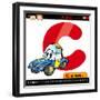 Letter C With Car Cartoon Illustration-Igor Zakowski-Framed Art Print