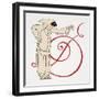 Letter D , from Personages De Comedie, Pub. 1922 (Pochoir Print)-Francois-Louis Schmied-Framed Giclee Print