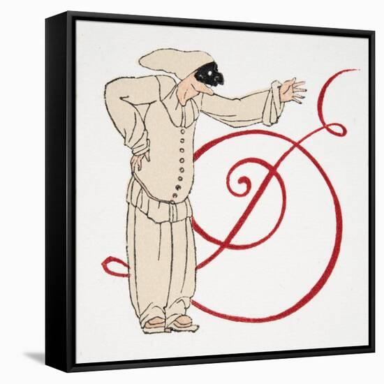 Letter D , from Personages De Comedie, Pub. 1922 (Pochoir Print)-Francois-Louis Schmied-Framed Stretched Canvas