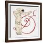 Letter D , from Personages De Comedie, Pub. 1922 (Pochoir Print)-Francois-Louis Schmied-Framed Giclee Print