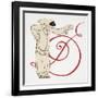 Letter D , from Personages De Comedie, Pub. 1922 (Pochoir Print)-Francois-Louis Schmied-Framed Giclee Print