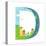 Letter D of the Latin Alphabet Funny Cartoon ABC for Children. for Kids Boys and Girls with City, H-Popmarleo-Stretched Canvas