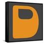 Letter D Yellow-NaxArt-Framed Stretched Canvas