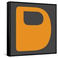 Letter D Yellow-NaxArt-Framed Stretched Canvas