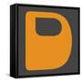 Letter D Yellow-NaxArt-Framed Stretched Canvas