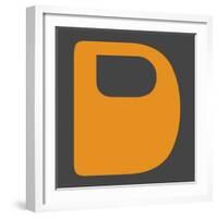 Letter D Yellow-NaxArt-Framed Art Print