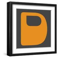 Letter D Yellow-NaxArt-Framed Art Print