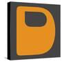 Letter D Yellow-NaxArt-Stretched Canvas