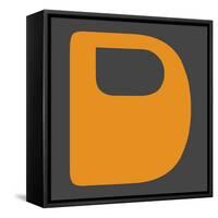 Letter D Yellow-NaxArt-Framed Stretched Canvas