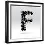 Letter F Formed By Inkblots-Black Fox-Framed Premium Giclee Print