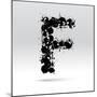 Letter F Formed By Inkblots-Black Fox-Mounted Premium Giclee Print