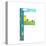 Letter F of the Latin Alphabet Fun Kids Education. Fun Alphabet Letter for Children Boys and Girls-Popmarleo-Stretched Canvas