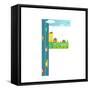 Letter F of the Latin Alphabet Fun Kids Education. Fun Alphabet Letter for Children Boys and Girls-Popmarleo-Framed Stretched Canvas