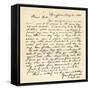 Letter from Abraham Lincoln to Alden Hall, Dated February 14, 1843-Abraham Lincoln-Framed Stretched Canvas