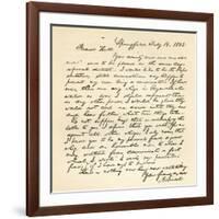 Letter from Abraham Lincoln to Alden Hall, Dated February 14, 1843-Abraham Lincoln-Framed Giclee Print