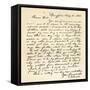 Letter from Abraham Lincoln to Alden Hall, Dated February 14, 1843-Abraham Lincoln-Framed Stretched Canvas