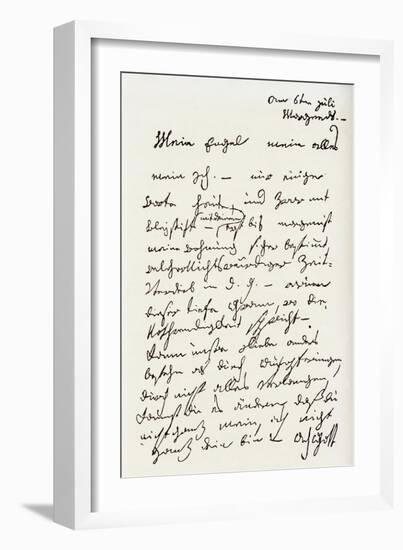 Letter from Beethoven to 'The Immortal Beloved'-Ludwig Van Beethoven-Framed Giclee Print