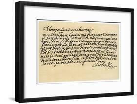 Letter from Charles Edward Stuart to His Brother Henry Benedict, 2nd November 1784-Charles Edward Stuart-Framed Giclee Print