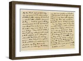 Letter from Charles James Fox to His Aunt Emily, 21st October 1798-Charles James Fox-Framed Giclee Print