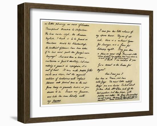 Letter from Charles Lamb to John Clare, 31st August 1822-Charles Lamb-Framed Giclee Print