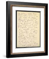 Letter from Claude Monet to Berthe Morisot, 1888 (Pen and Ink on Paper)-Claude Monet-Framed Giclee Print