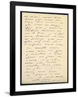 Letter from Claude Monet to Berthe Morisot, 1888 (Pen and Ink on Paper)-Claude Monet-Framed Giclee Print