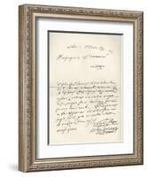 Letter from d'Artagnan to Louvois Concerning a Military Matter, Dated 1672, from 'Memoires de…-French School-Framed Giclee Print