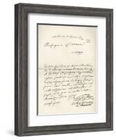 Letter from d'Artagnan to Louvois Concerning a Military Matter, Dated 1672, from 'Memoires de…-French School-Framed Giclee Print