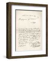 Letter from d'Artagnan to Louvois Concerning a Military Matter, Dated 1672, from 'Memoires de…-French School-Framed Giclee Print