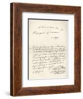 Letter from d'Artagnan to Louvois Concerning a Military Matter, Dated 1672, from 'Memoires de…-French School-Framed Giclee Print