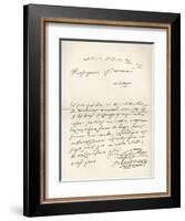 Letter from d'Artagnan to Louvois Concerning a Military Matter, Dated 1672, from 'Memoires de…-French School-Framed Giclee Print