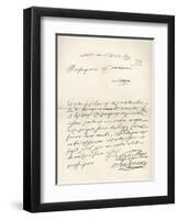 Letter from d'Artagnan to Louvois Concerning a Military Matter, Dated 1672, from 'Memoires de…-French School-Framed Giclee Print