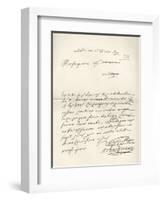 Letter from d'Artagnan to Louvois Concerning a Military Matter, Dated 1672, from 'Memoires de…-French School-Framed Giclee Print