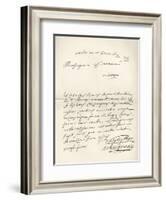 Letter from d'Artagnan to Louvois Concerning a Military Matter, Dated 1672, from 'Memoires de…-French School-Framed Giclee Print