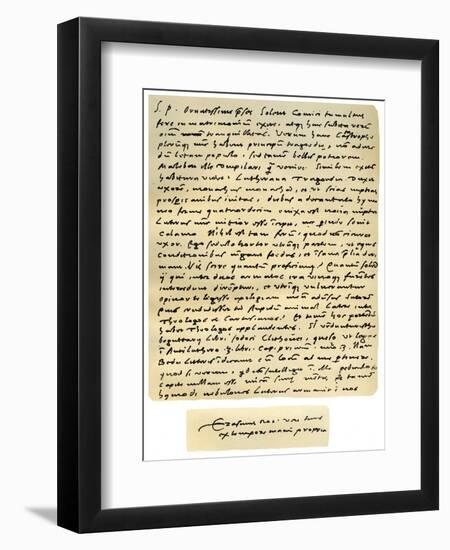 Letter from Desiderius Erasmus to Nicholas Everaerts, 24th December 1525-Desiderius Erasmus-Framed Giclee Print