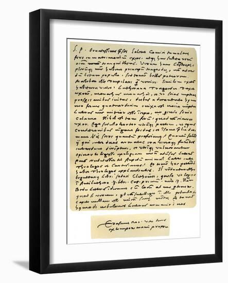 Letter from Desiderius Erasmus to Nicholas Everaerts, 24th December 1525-Desiderius Erasmus-Framed Giclee Print