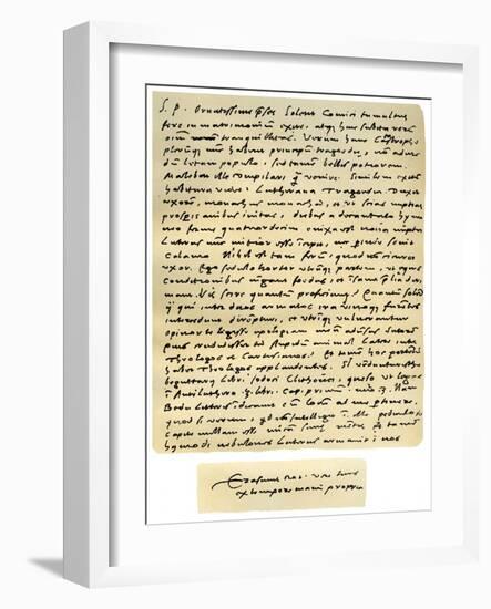 Letter from Desiderius Erasmus to Nicholas Everaerts, 24th December 1525-Desiderius Erasmus-Framed Giclee Print