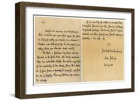 Letter from Dr Samuel Johnson to Warren Hastings, 29th January 1781-Dr Samuel Johnson-Framed Giclee Print