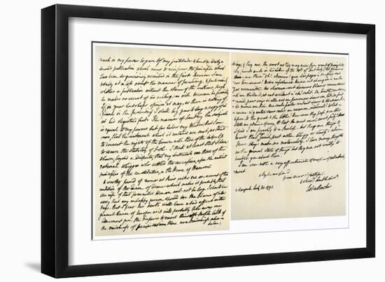 Letter from Edmund Burke to John Douglas, 31st July 1791-Edmund Burke-Framed Giclee Print