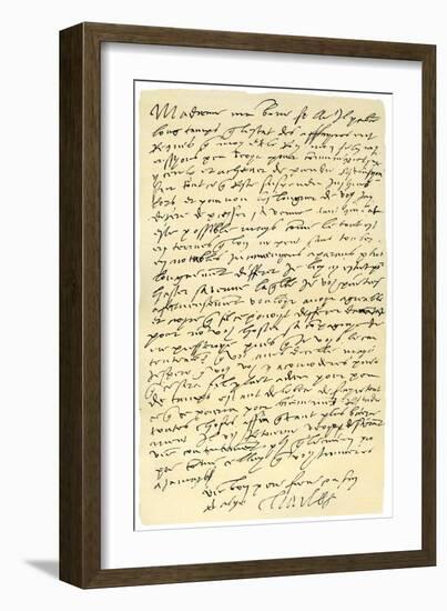 Letter from Emperor Charles V of Spain to Queen Mary of England, 1555-null-Framed Giclee Print