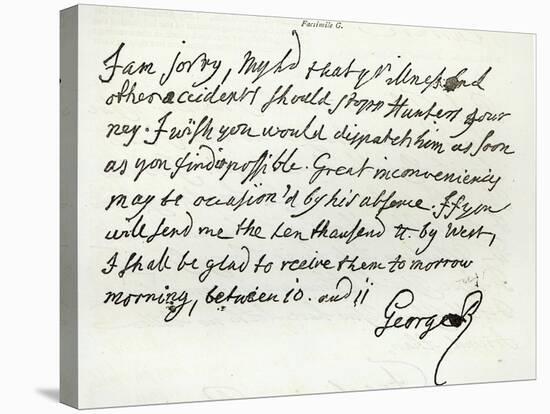 Letter from George II to the Duke of Newcastle, 1759, published in 'Leisure Hour', 1891-null-Stretched Canvas