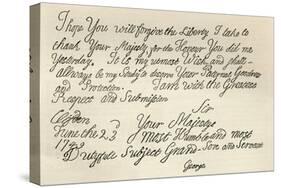 Letter from George III to grandfather the King, 23rd June 1749, published in 'Leisure Hour', 1891-null-Stretched Canvas