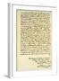 Letter from George Washington to the Earl of Buchan, Philadelphia, 22nd April 1793-null-Framed Giclee Print