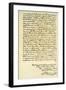 Letter from George Washington to the Earl of Buchan, Philadelphia, 22nd April 1793-null-Framed Giclee Print