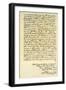 Letter from George Washington to the Earl of Buchan, Philadelphia, 22nd April 1793-null-Framed Giclee Print