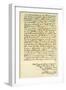 Letter from George Washington to the Earl of Buchan, Philadelphia, 22nd April 1793-null-Framed Giclee Print