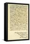 Letter from George Washington to the Earl of Buchan, Philadelphia, 22nd April 1793-null-Framed Stretched Canvas